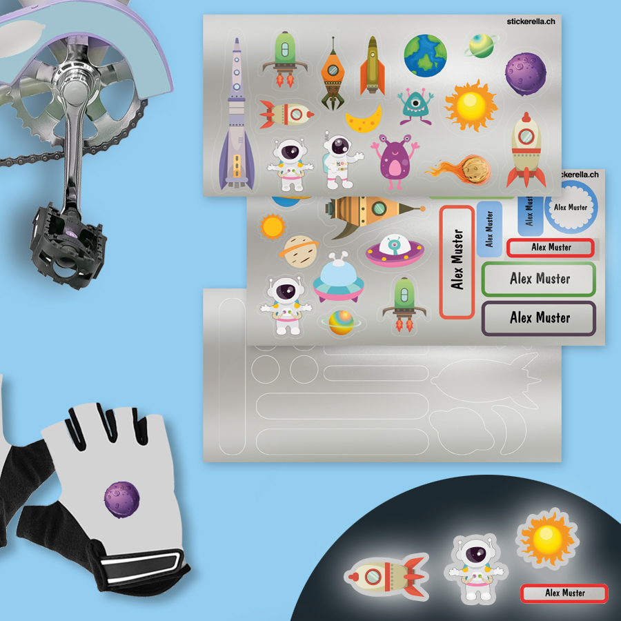 Reflektierende Sticker - Astronaut im Weltall